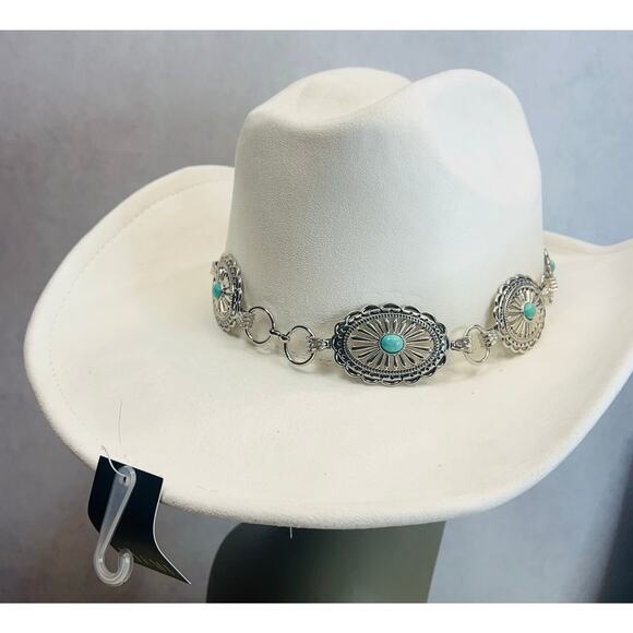 ILLUMA Western Rodeo Silver Conch Blue/Silver Details Woman’s Cowgirl Hat NWT - Picture 4 of 10